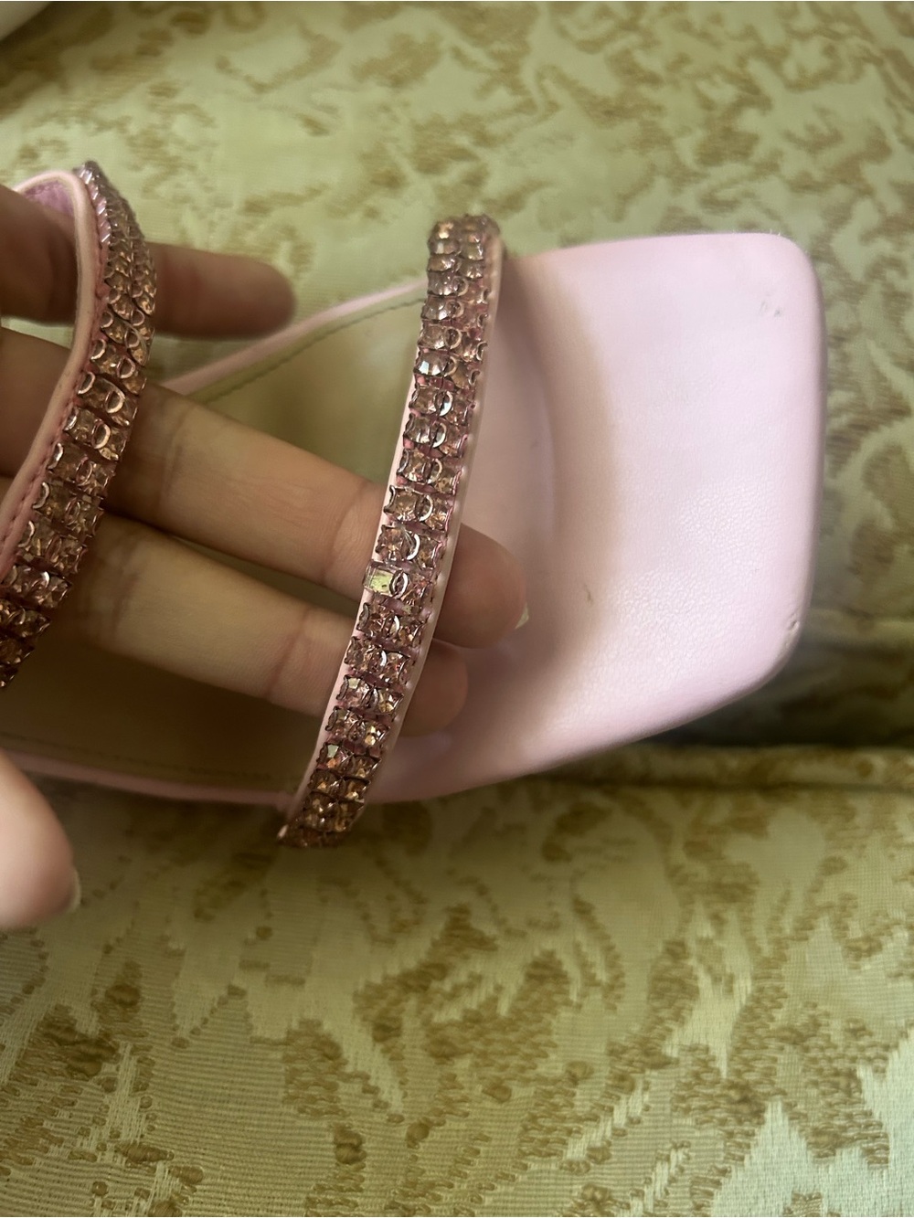 Steve Madden Pink Crystal Double-Strap Stiletto - Picture 8 of 12